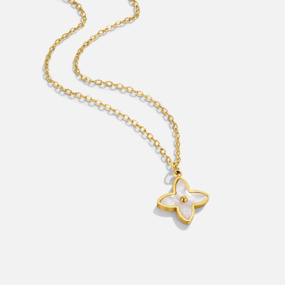 Collier pendentif fleur nacre Or – Lila