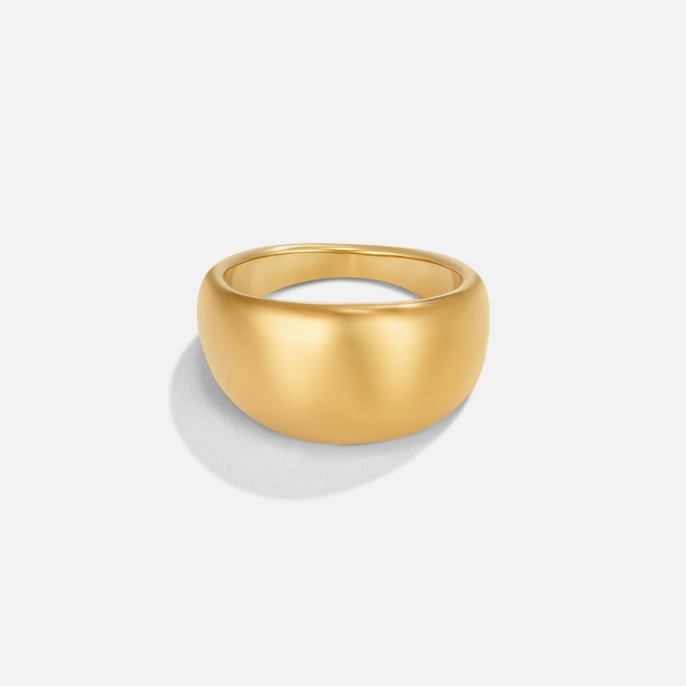 Bague bombée lisse Or – Lila