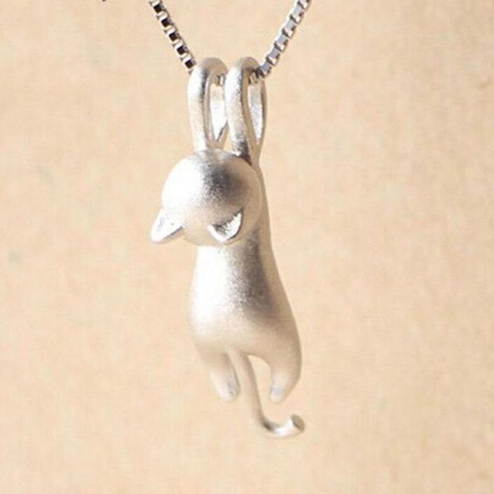Collier pendentif chat argent – Léo