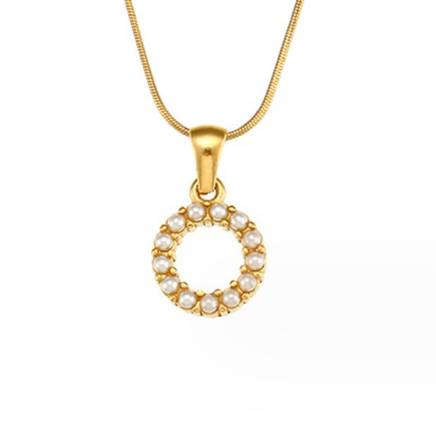 Collier doré avec pendentif lettre Perle – Sanne