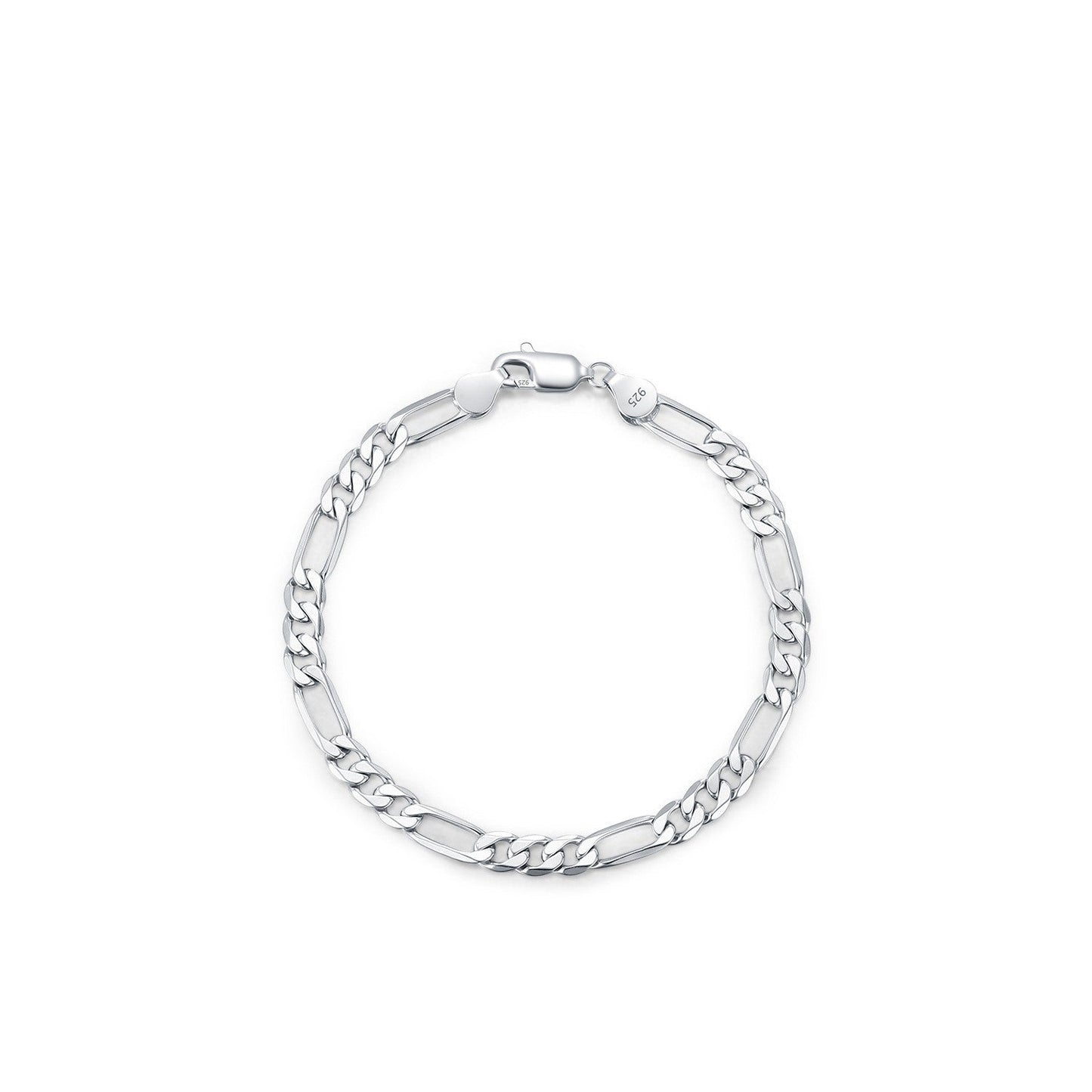 Bracelet maillons ovales et rectangulaires argent – Léo