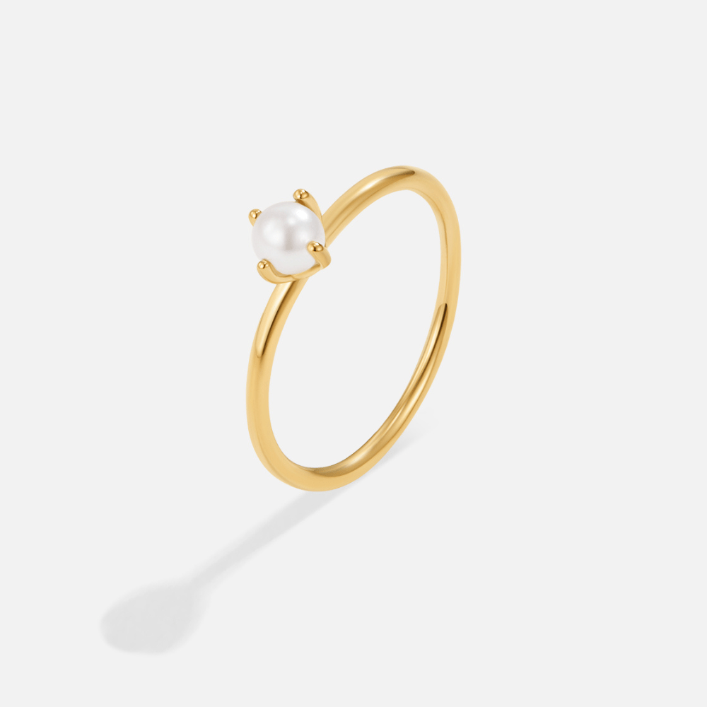 Bague perle unique Or fin – Léo