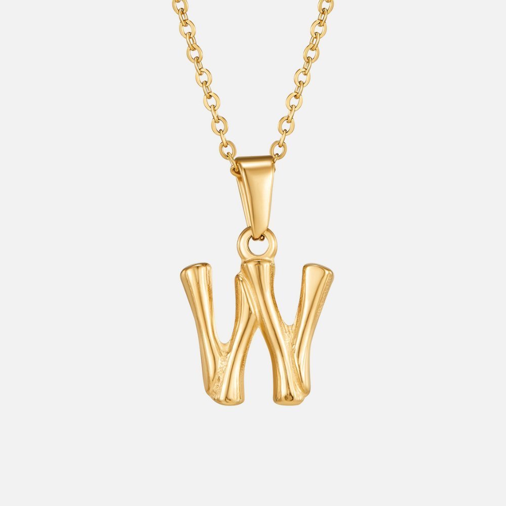 Collier lettre pendentif or – Léo