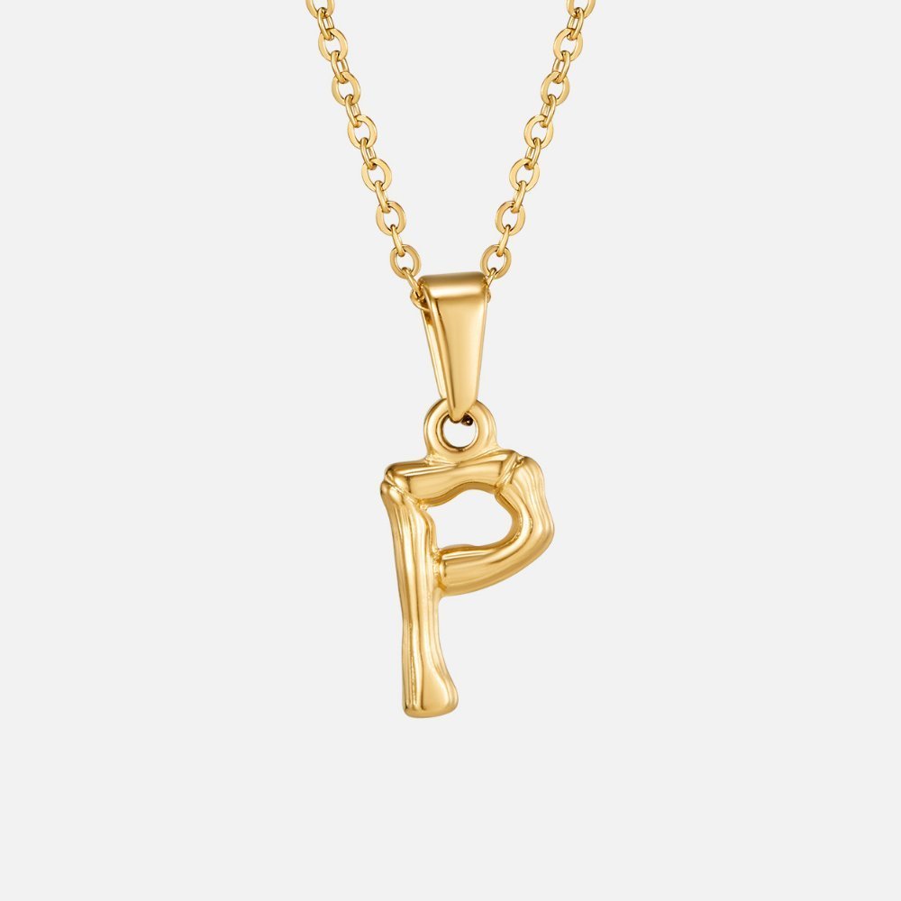 Collier lettre pendentif or – Léo