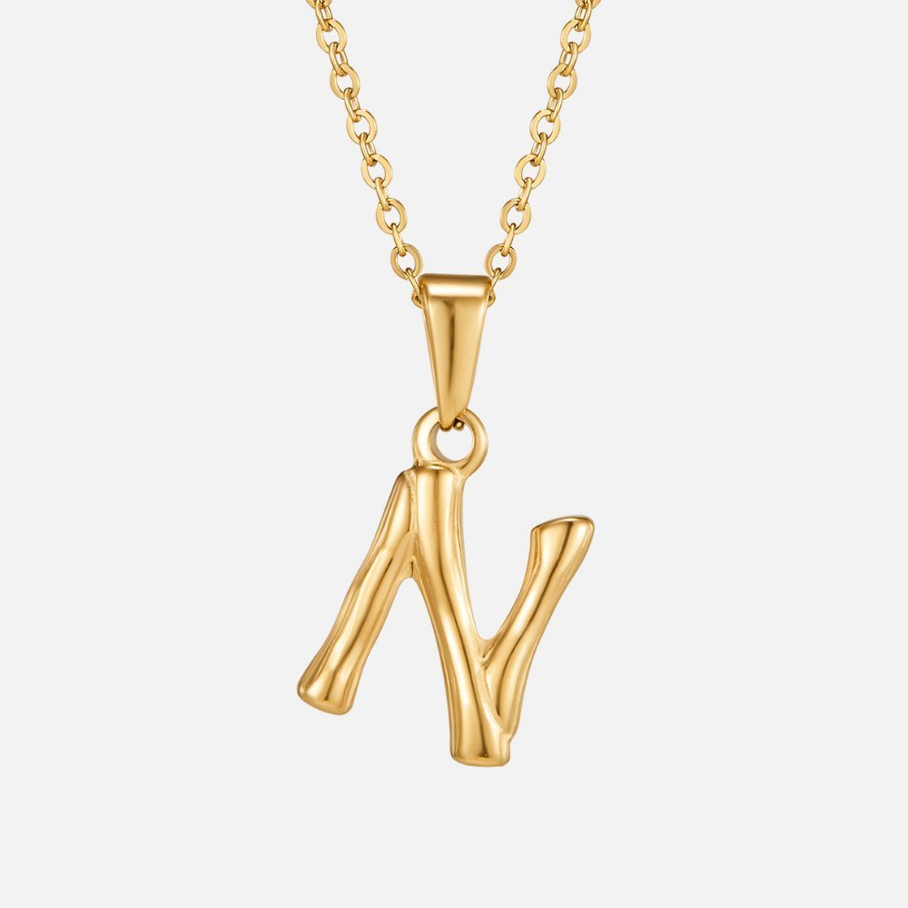 Collier lettre pendentif or – Léo