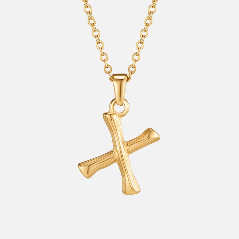 Collier lettre pendentif or – Léo