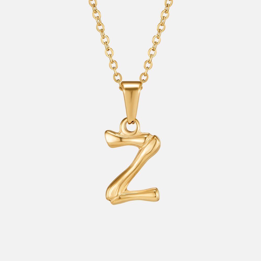 Collier lettre pendentif or – Léo