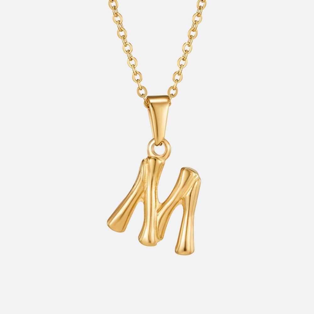 Collier lettre pendentif or – Léo