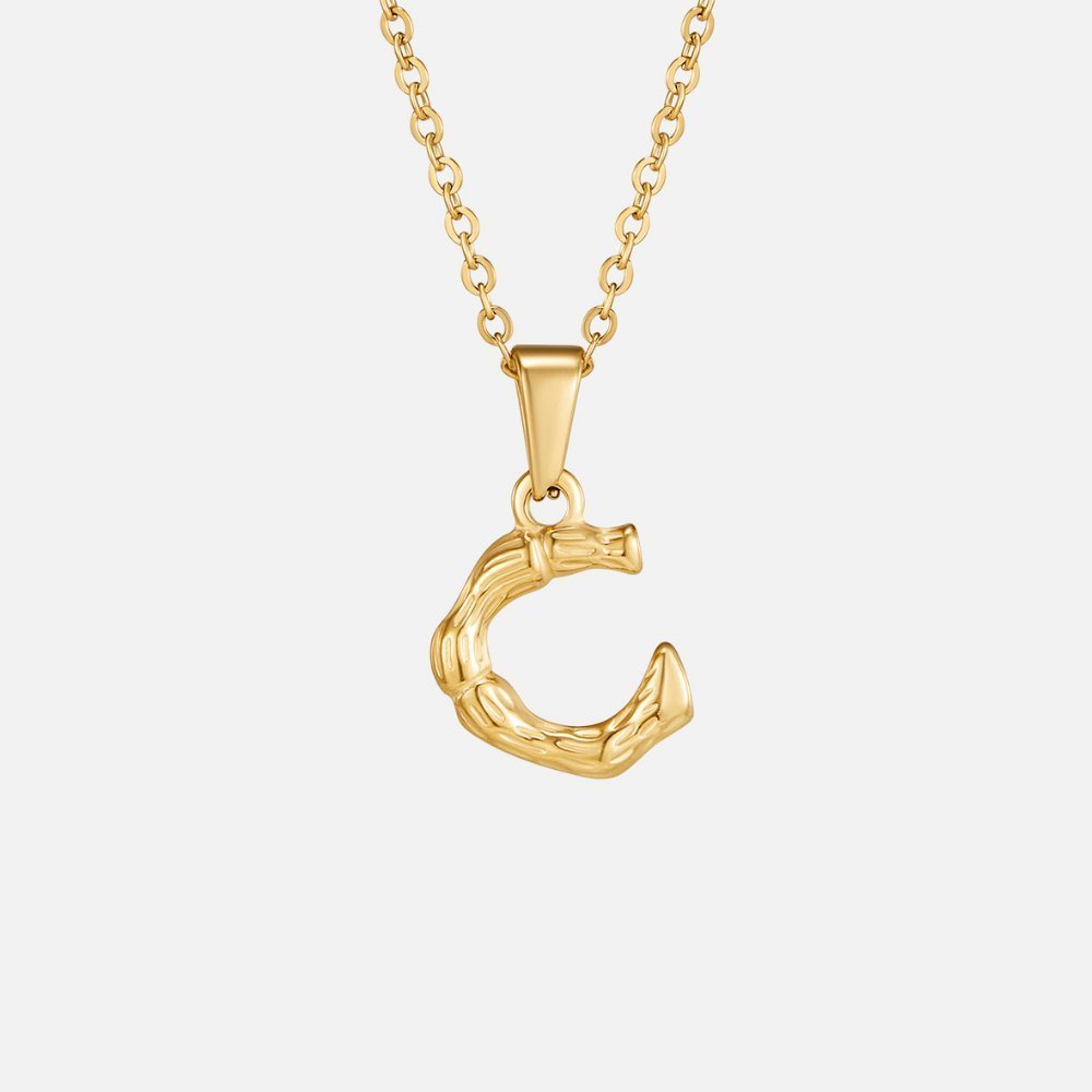 Collier lettre pendentif or – Léo