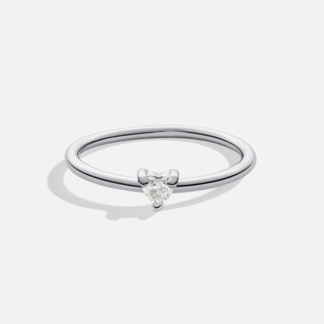 Bague cœur sertie argent – Léo