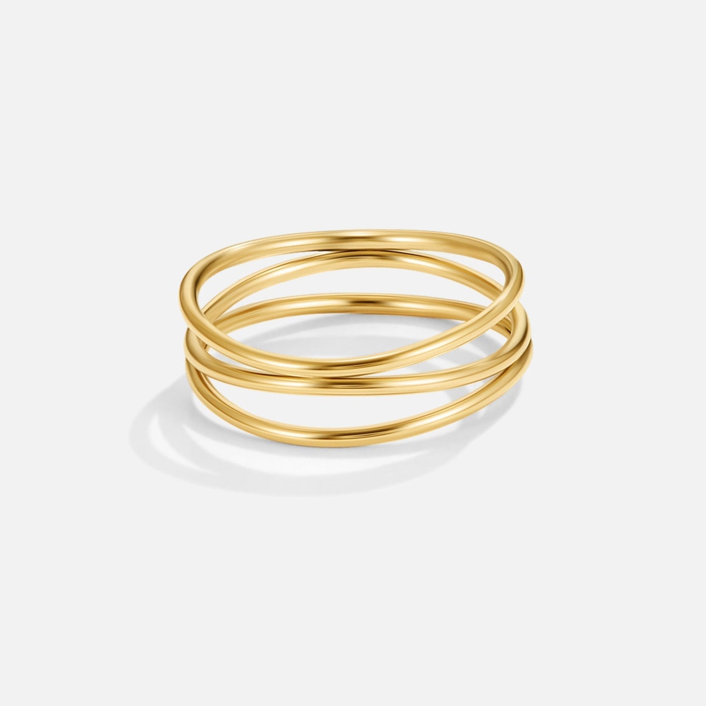 Bague anneaux fins entrelacés Or – Lise