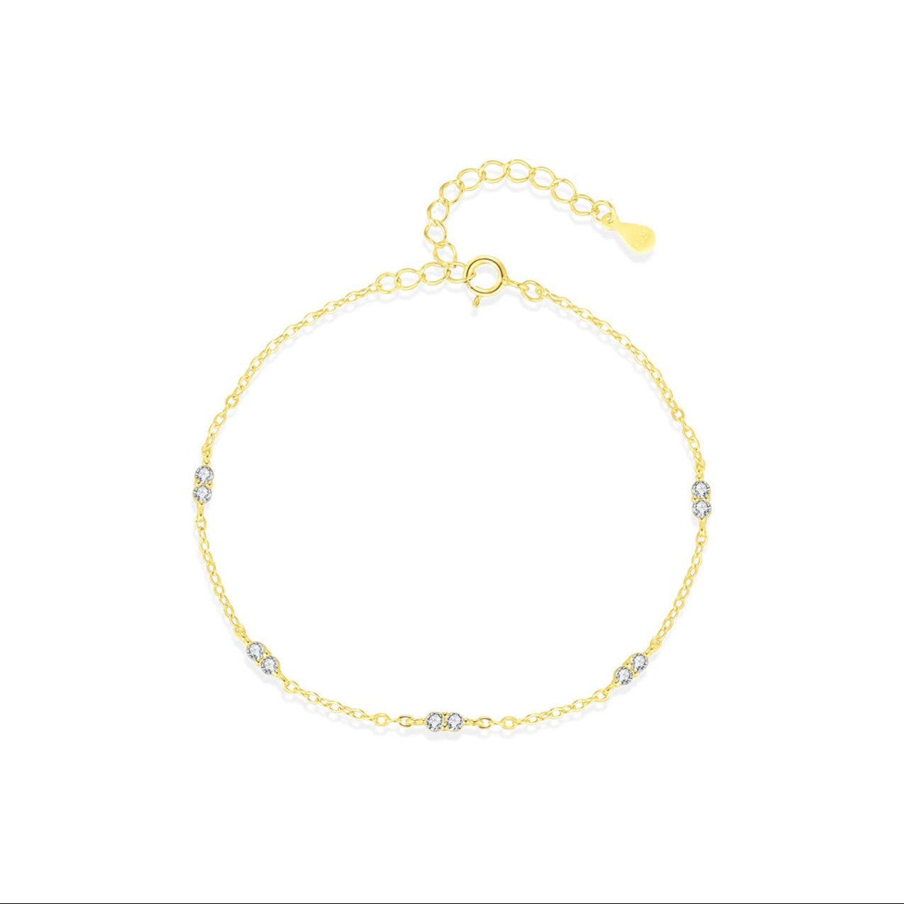 Bracelet chaîne fine argent pierres claires – Léa