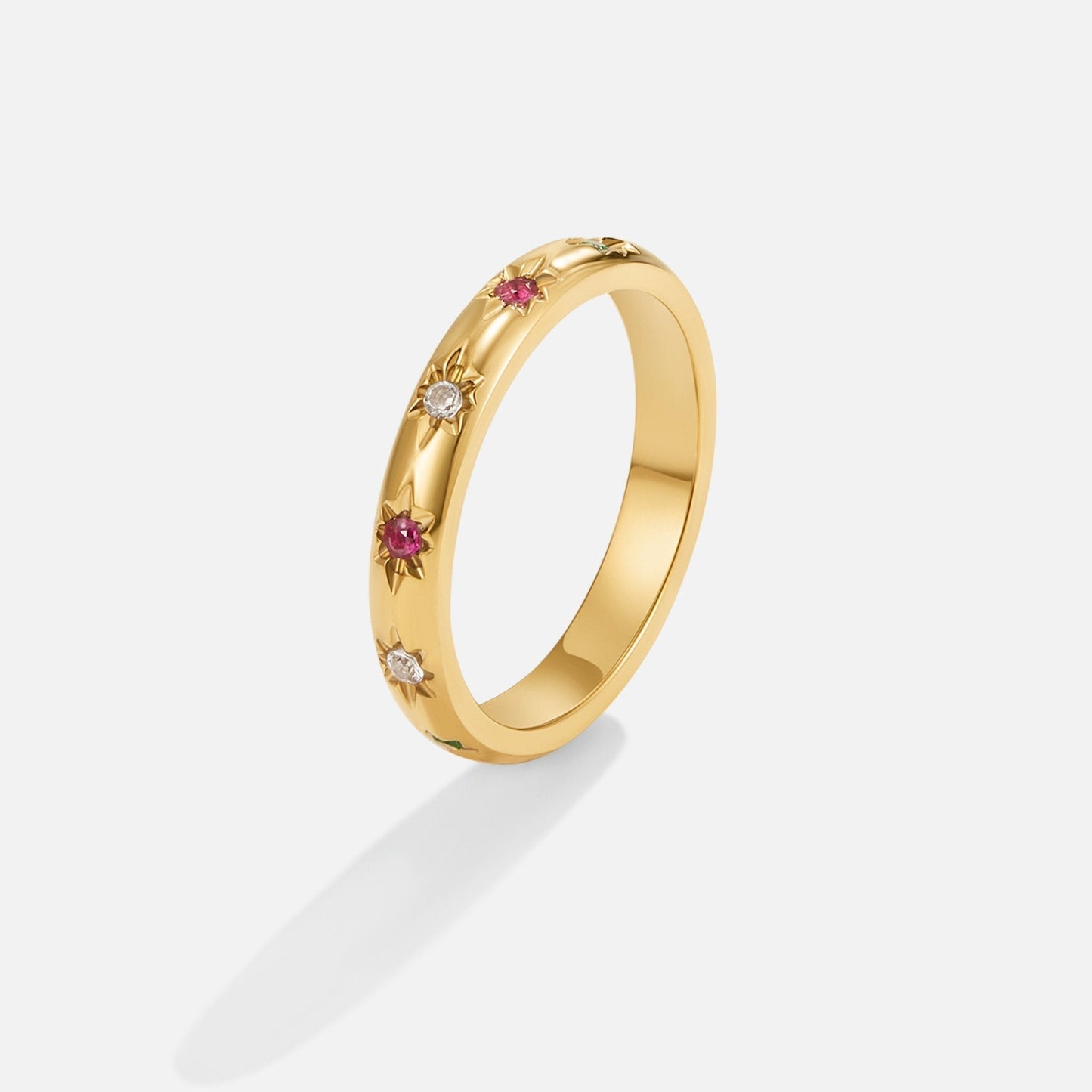 Bague étoiles multicolores Or – Lina
