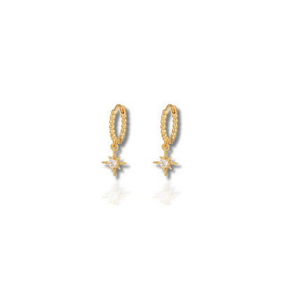 Boucles d'oreilles à franges en or avec zircon