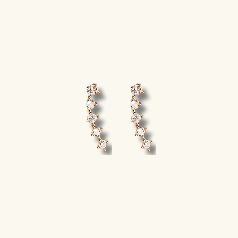 Set de Boucles d’Oreilles Dorées Étoile & Chaînette