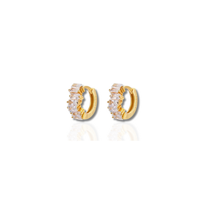 Set de boucles d'oreilles en or plaqué avec zirconia étincelant