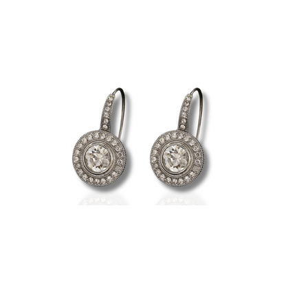 Boucles d'Oreilles Vintage en Argent avec Zirconia
