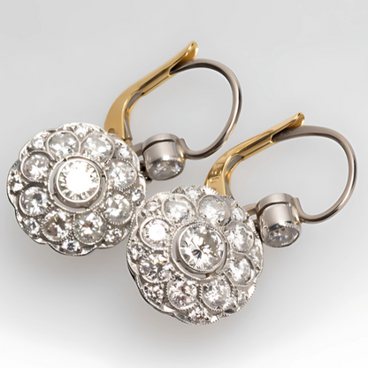 Boucles d'oreilles Vintage incrustées de cristaux