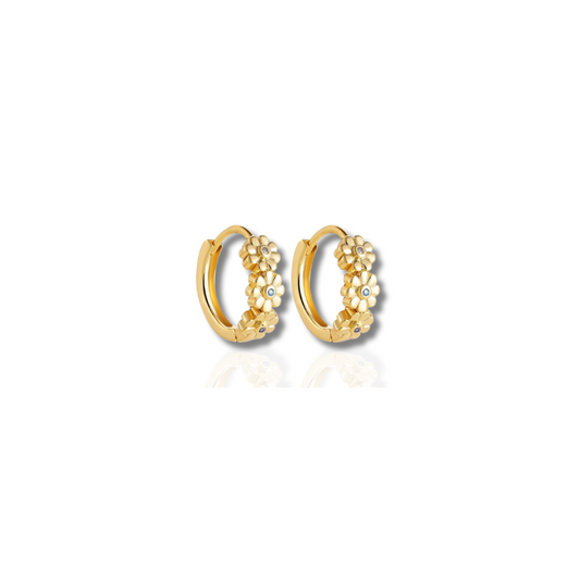 Boucles d'oreilles créoles élégantes avec zircon