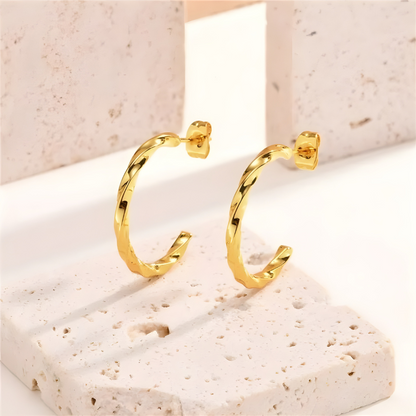 Boucles d'Oreilles en Stud Tordues en Forme de C