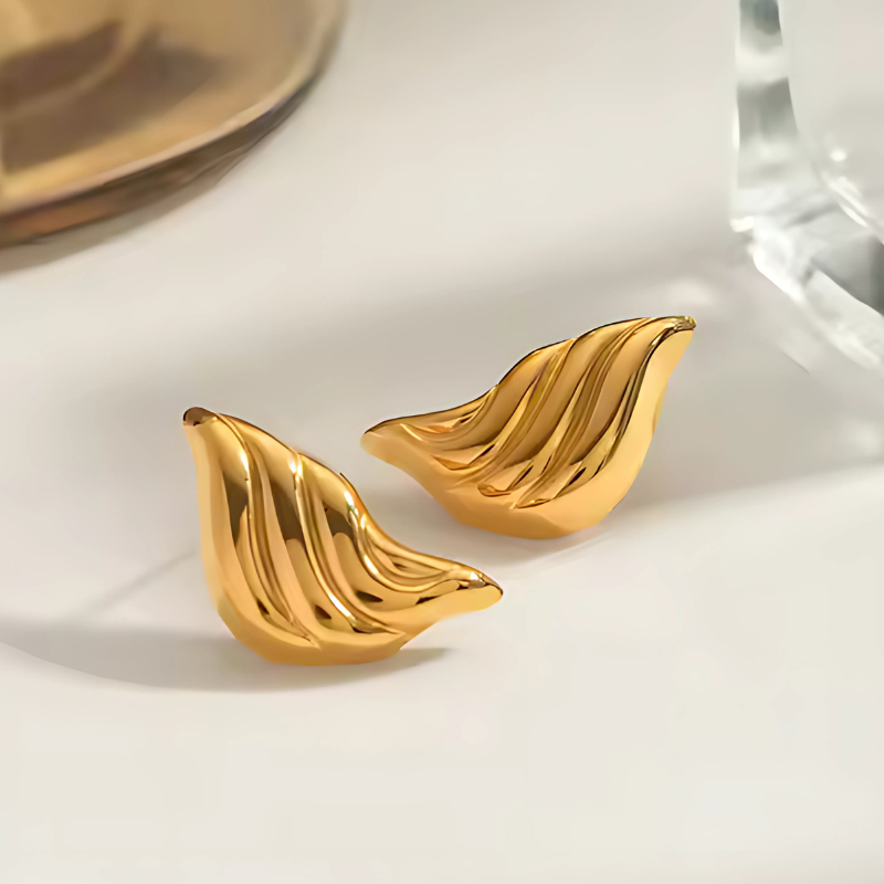 Boucles d'oreilles ailes d'ange plaqué or
