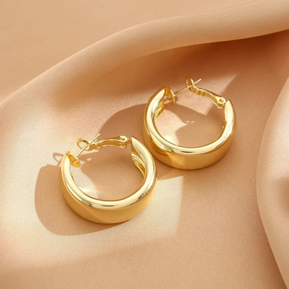 Boucles d'oreilles créoles dorées grandes taille plaqué or