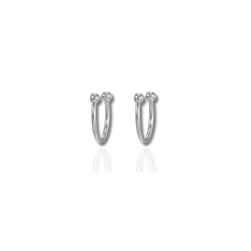 Boucles d'oreilles à créoles en or et argent avec zircon
