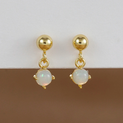 Boucles d'oreilles opales plaqué or