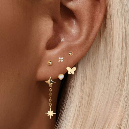Boucles d'oreilles pendantes plaqué or