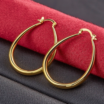 Boucles d'Oreilles Créoles Dorées Vintage