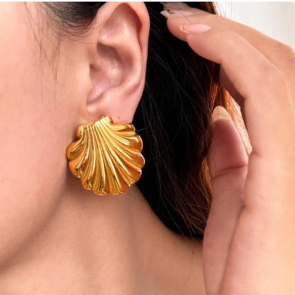 Boucles d'oreilles coquillage plaqué or