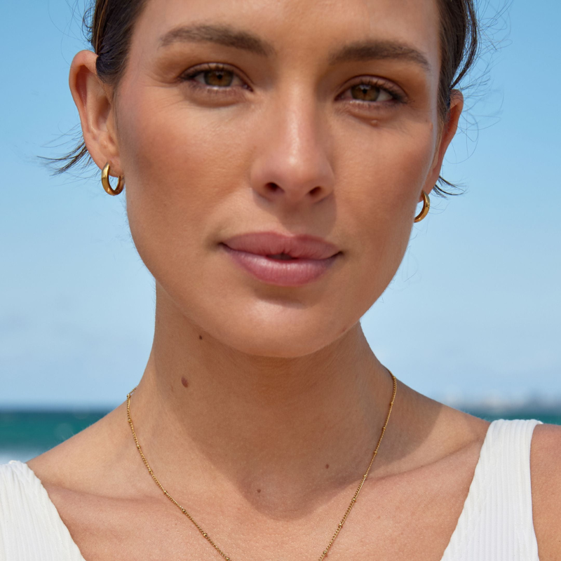 Boucles d'Oreilles Rondes en Hoops Plaquées Or