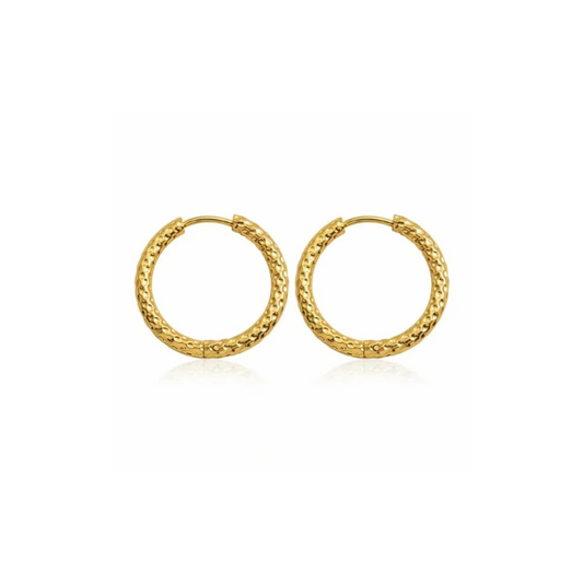 Boucles d'Oreilles en Hoops Plaquées Or