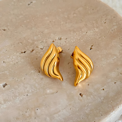 Boucles d'oreilles ailes d'ange plaqué or