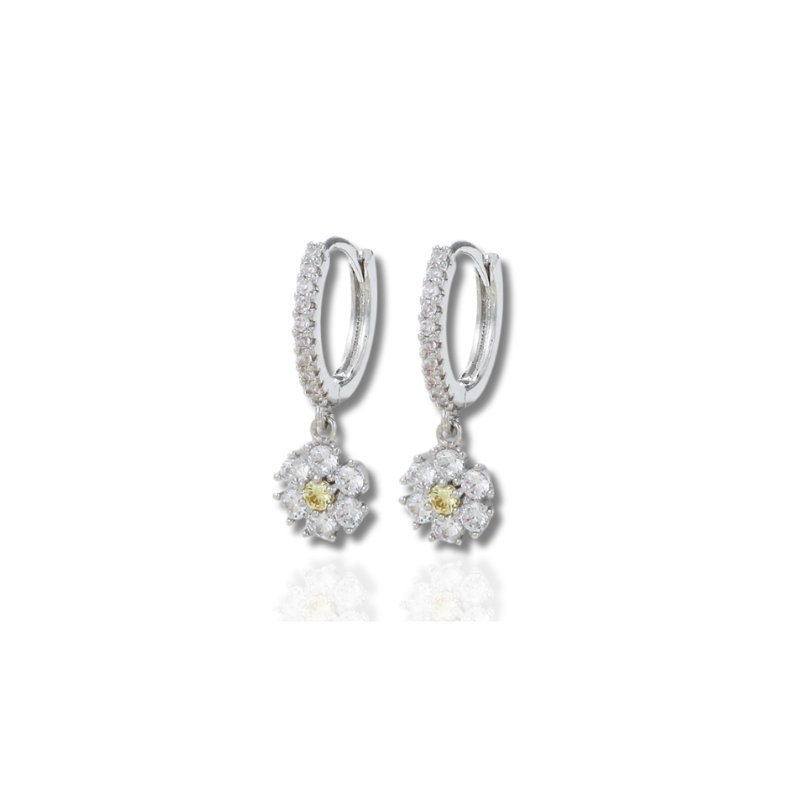 Set de boucles d'oreilles en or plaqué avec zirconia étincelant