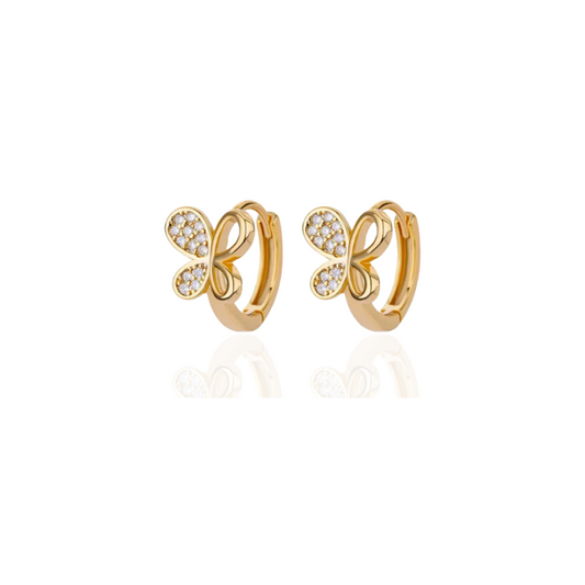 Boucles d'oreilles papillon avec zirconium