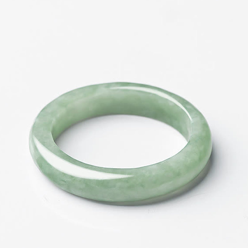 Bague jade naturel lisse vert pâle – Léo