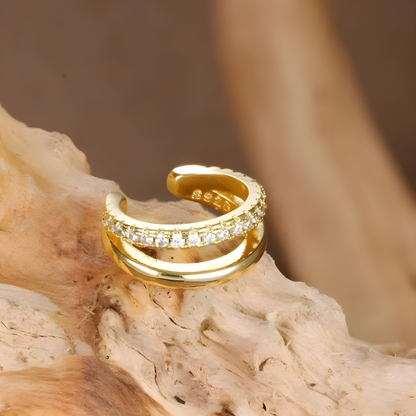 Clips d’Oreilles Dorés avec Zircone