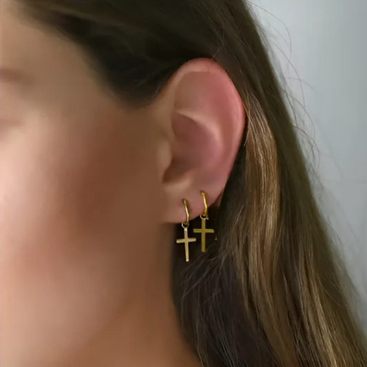 Boucles d'oreilles Tendance en Forme de Croix