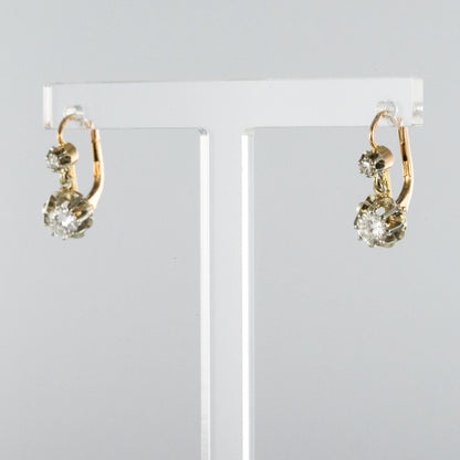 Boucles d'Oreilles Vintage en Or et Zircon