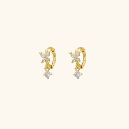 Boucles d'oreilles pendantes avec zircone
