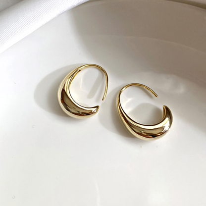 Boucles d'oreilles à crochets en or et argent