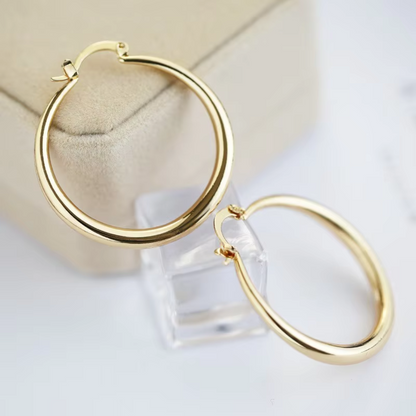 Boucles d'Oreilles Créoles Dorées Grandes