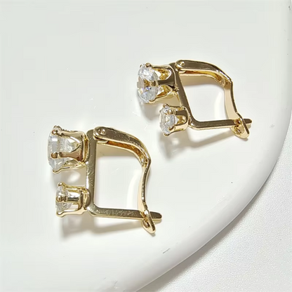 Boucles d'Oreilles Vintage en Or et Zircon