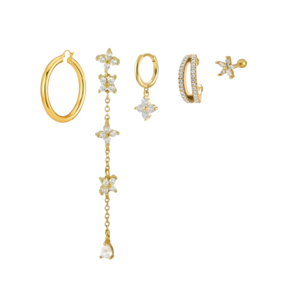 Set de Boucles d’Oreilles Dorées Étoiles Étincelantes