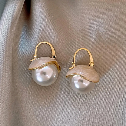 Boucles d'oreilles Perle Dorée