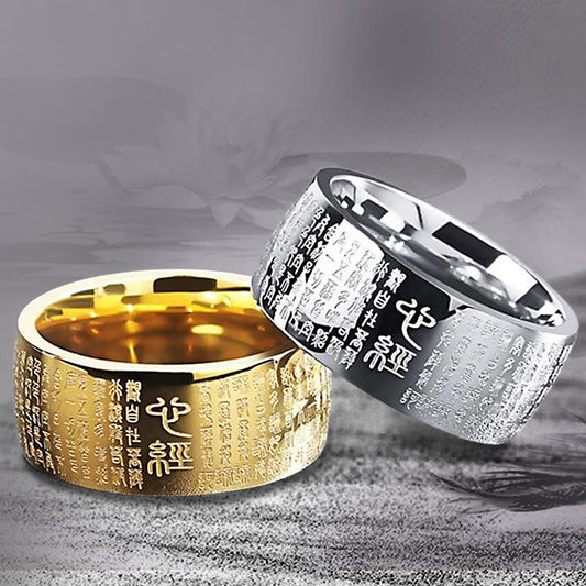 Bague large gravée argent doré – Léo