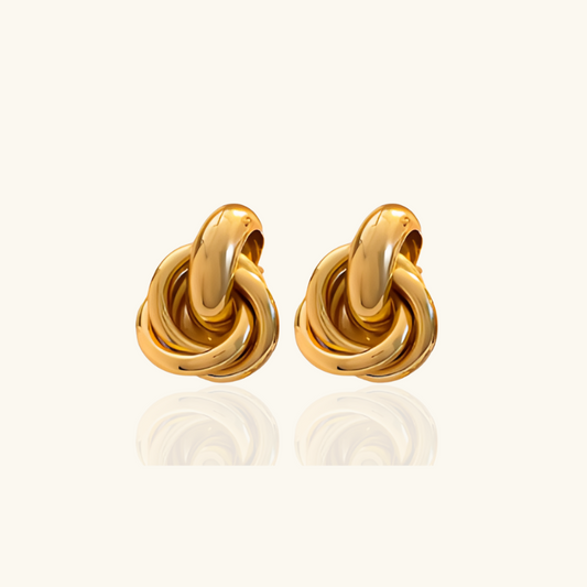 Boucles d'oreilles nœud dorées plaqué or