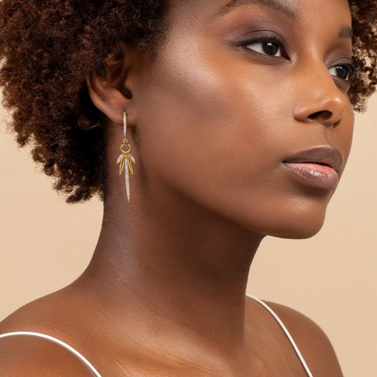 Boucles d'oreilles plumes avec zircons