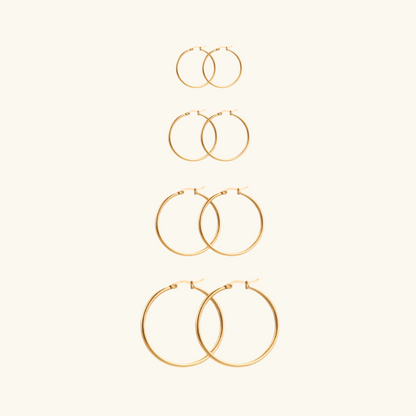 Set de Créoles Dorées Élégantes Multi-Tailles